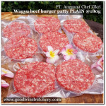 Australia BEEF BURGER PATTY WAGYU UNSEASONED chef ZIKRI frozen 350g 2pcs